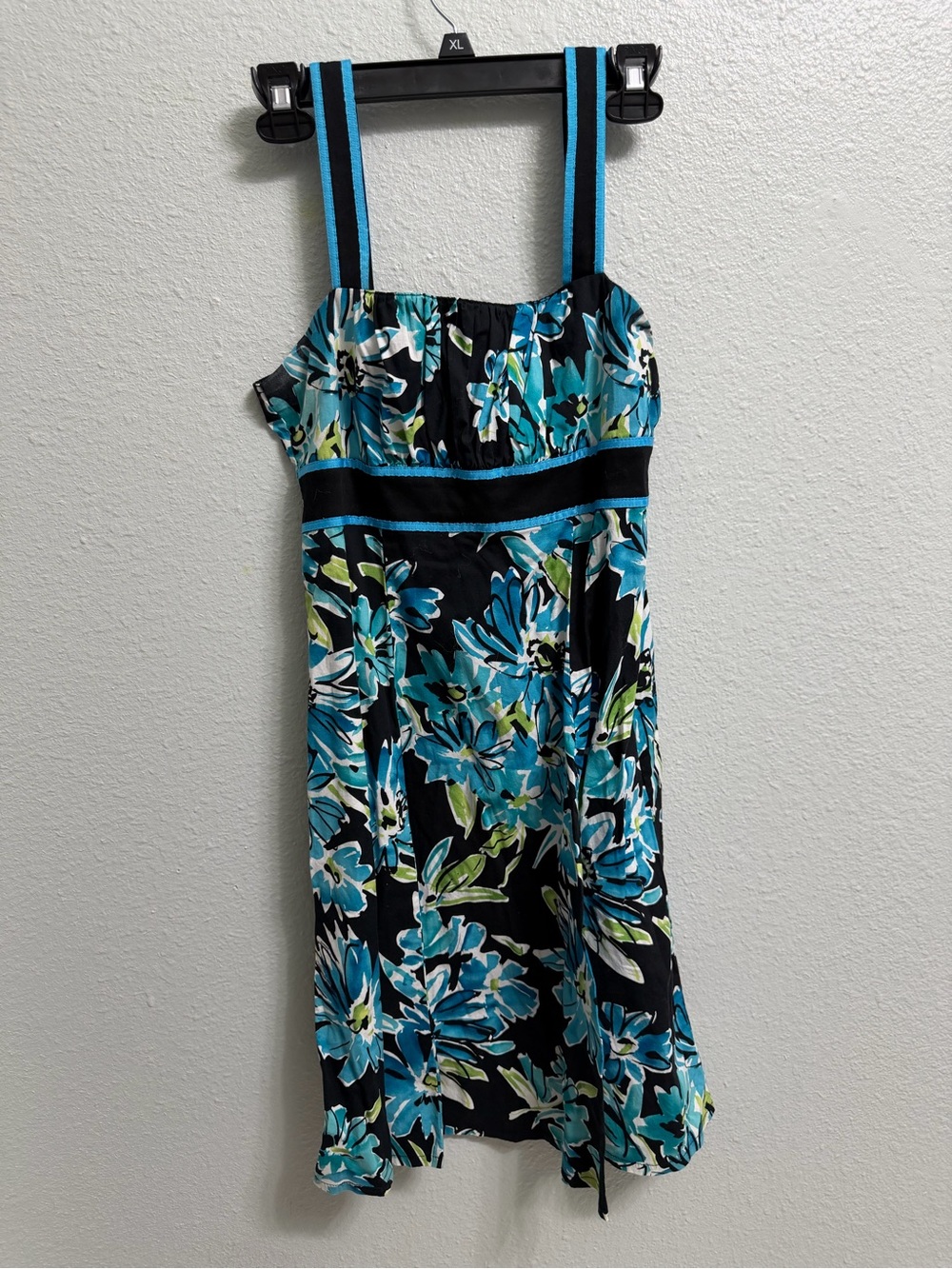 Floral Sundress with Turquoise Blue Straps